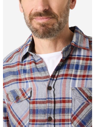 Timezone Hemd in Grau/ Blau/ Rot