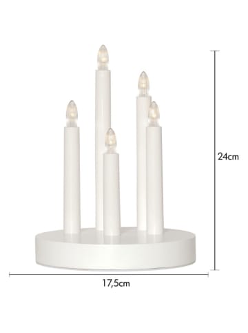 STAR Trading Lampa dekoracyjna LED "Doris" w kolorze białym - wys. 24 x Ø 17,5 cm