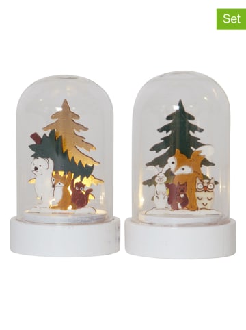 STAR Trading Figurki dekoracyjne LED (2 szt.) w kolorze białym - wys. 9 x Ø 5,5 cm