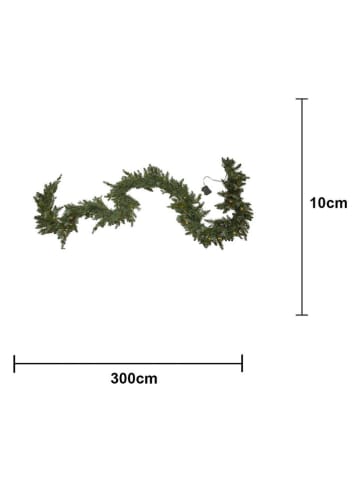 STAR Trading LED-Tannengirlande "Greyland" in Grün - (L)300 cm