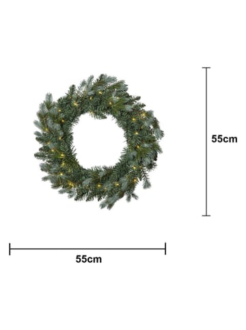 STAR Trading Wieniec LED "Greyland" w kolorze zielonym - Ø 55 cm