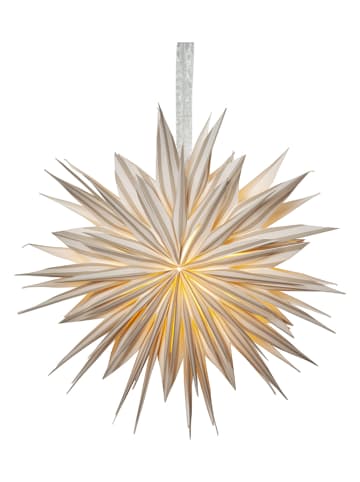 STAR Trading Papierstern "Print" in Grau/ Beige - Ø 60 cm
