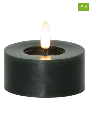 STAR Trading Świece LED (2 szt.) w kolorze zielonym - wys. 5,5 x Ø 7 cm