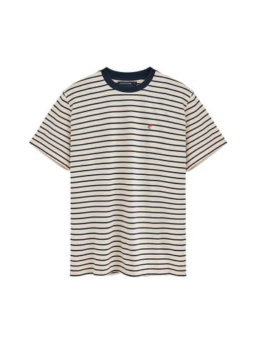 Polo Club Shirt in Creme/ Dunkelblau