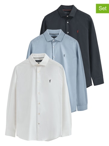 Polo Club 3-delige set: blouses - slim fit - wit/lichtblauw/donkerblauw