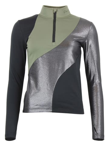 Peak Mountain Functionele longsleeve kaki/zilverkleurig/zwart