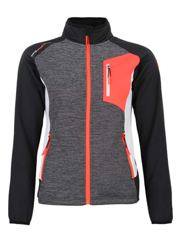 Peak Mountain Fleece vest "Acerin" grijs/zwart/oranje