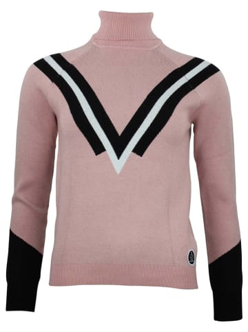 Peak Mountain Rollkragenpullover in Rosa/ Schwarz