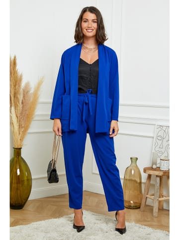 Curvy Lady 2-delige outfit blauw