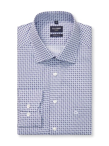 OLYMP Blouse "Luxor"- modern fit - wit/blauw