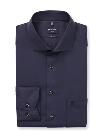 OLYMP Blouse "Luxor" - modern fit - donkerblauw