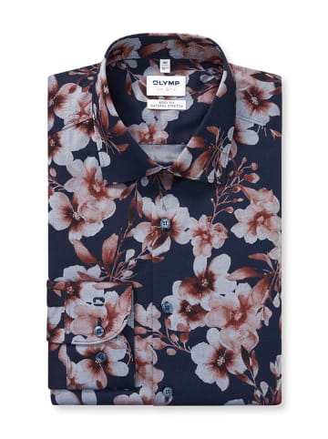 OLYMP Hemd "Level 5" - Body fit - in Dunkelblau/ Rosa