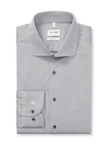 OLYMP Koszula "Level 5" - Body fit - w kolorze biało-czarnym