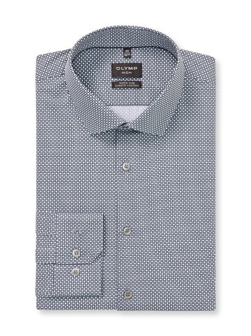 OLYMP Koszula "No 6" - Super Slim - w kolorze granatowo-białym