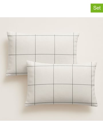 Pierre Cardin Paris 2er-Set: Perkal-Kissenhüllen in Beige