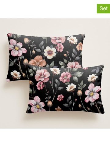 Pierre Cardin Paris 2-delige set: perkal kussenhoezen zwart/lichtroze