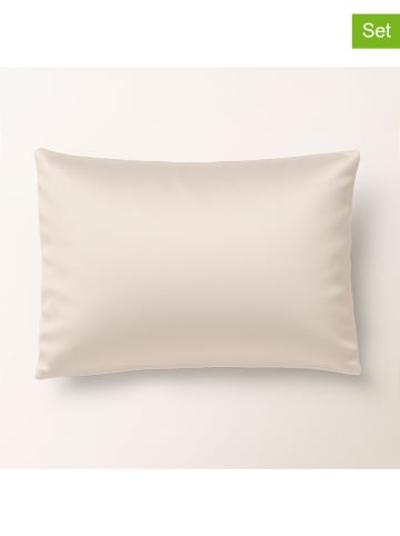 Pierre Cardin Paris 2er-Set: Satin-Kissenhüllen "Iris" in Beige