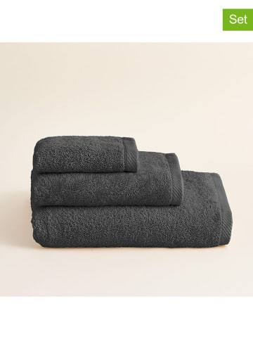 Pierre Cardin Paris 3-delige handdoekenset  "Serentity" antraciet