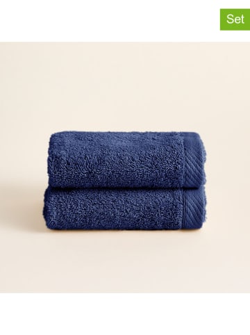 Pierre Cardin Paris 2er-Set: Gästehandtücher "Serenity" in Dunkelblau