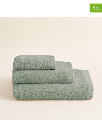 Pierre Cardin Paris 3-delige handdoekenset  "Serentity" kaki