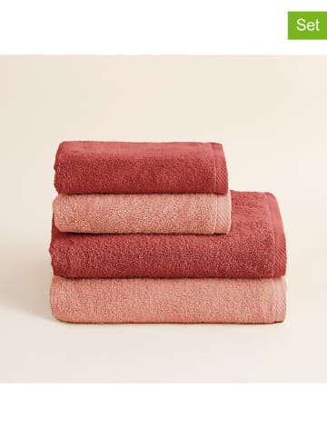 Pierre Cardin Paris 4-częściowy zestaw ręczników "Serenity" w kolorze pomarańczowo-łososiowym