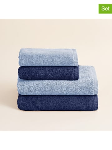 Pierre Cardin Paris 4-częściowy zestaw ręczników "Serenity" w kolorze błękitno-granatowym