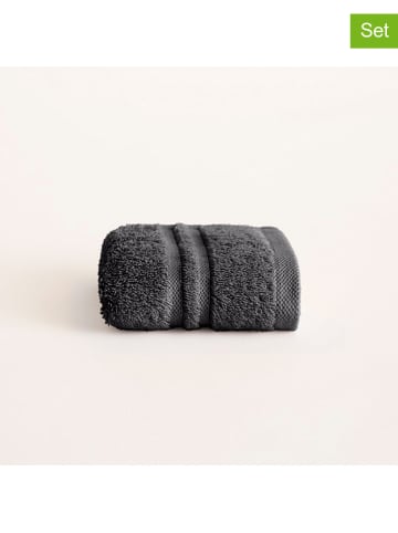 Pierre Cardin Paris 2-delige set: gastendoeken  "Premium" antraciet
