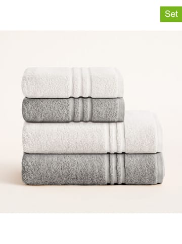 Pierre Cardin Paris 4-częściowy zestaw ręczników "Premium" w kolorze szaro-białym
