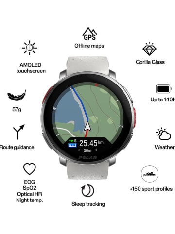 Polar Fitnessuhr ''Vantage V3'' in Silber/ Orange
