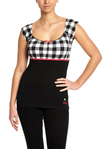 Pussy Deluxe Koszulka "Evie" w kolorze czarno-białym