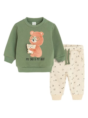 COOL CLUB 2-częściowy zestaw w kolorze zielono-kremowym