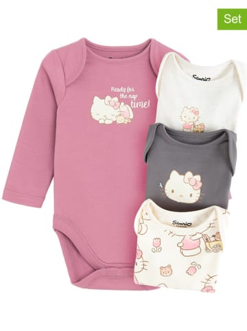 COOL CLUB 4er-Set: Bodys in Anthrazit/ Rosa/ Creme