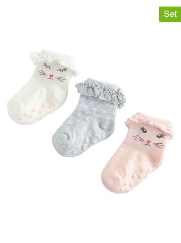 COOL CLUB Skarpety (3 pary) w kolorze białym, jasnoróżowym i szarym