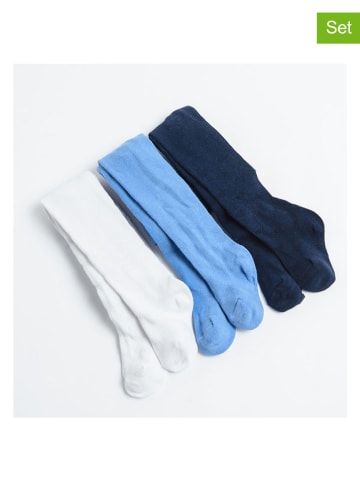 COOL CLUB Rajstopy (3 pary) w kolorze niebieskim, granatowym i białym