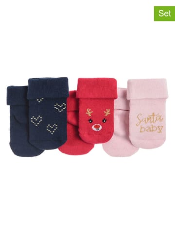 COOL CLUB 3er-Set: Socken in Rot/ Dunkelblau/ Rosa