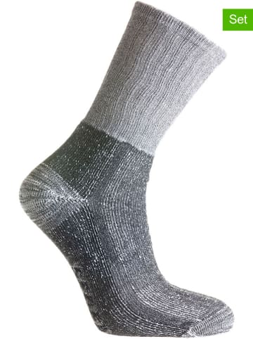Seger Skarpety (2 pary) "Trekking Coolmax" w kolorze szarym