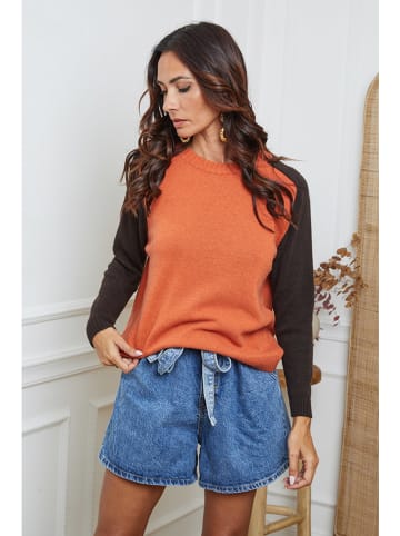 So Cachemire Pullover "Kaleis" in Orange/ Braun