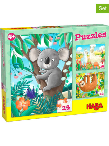 Haba 3x 24-delige puzzel "Koala, Faultier" - vanaf 4 jaar