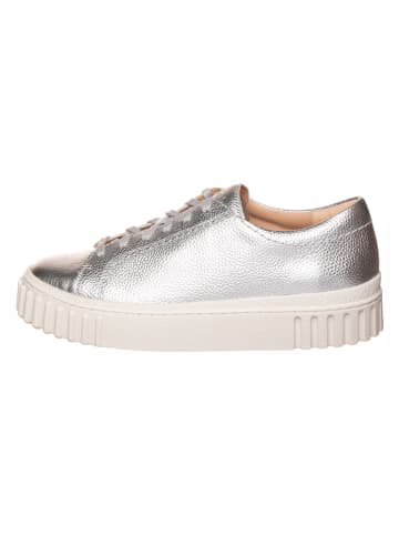 Clarks Leder-Sneakers in Silber