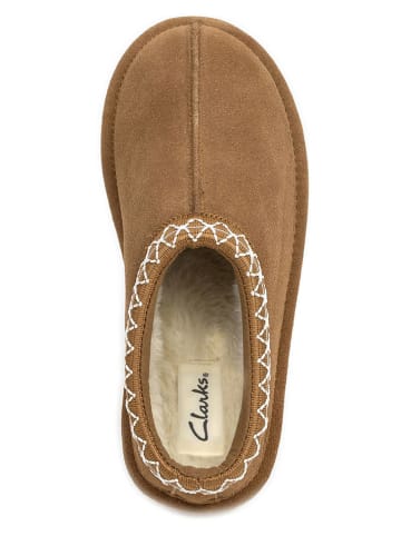 Clarks Leren pantoffels lichtbruin
