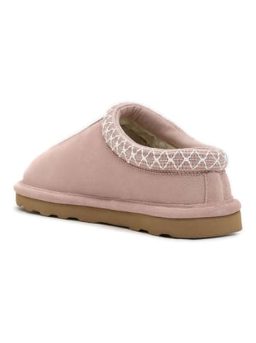 Clarks Leder-Hausschuhe in Rosa
