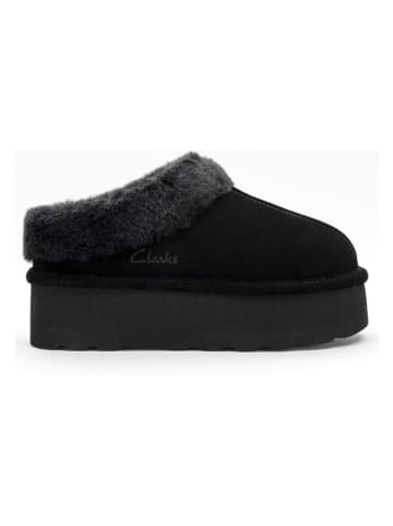 Clarks Leder-Hausschuhe in Schwarz