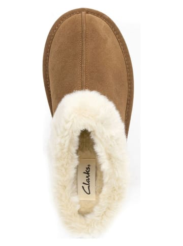 Clarks Leren pantoffels lichtbruin