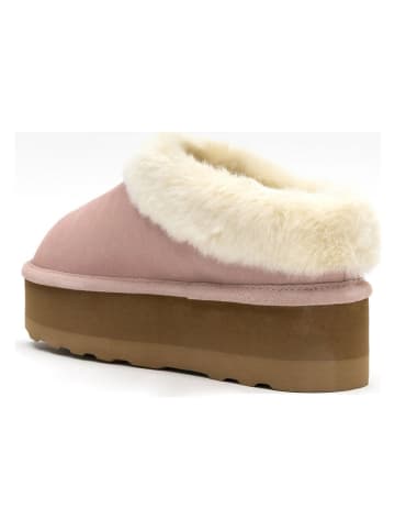 Clarks Leder-Hausschuhe in Rosa