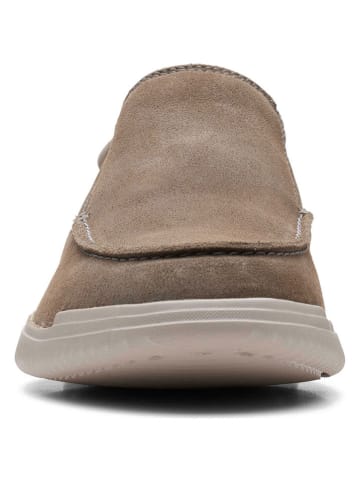 Clarks Leder-Mokassins "Donaway" in Taupe