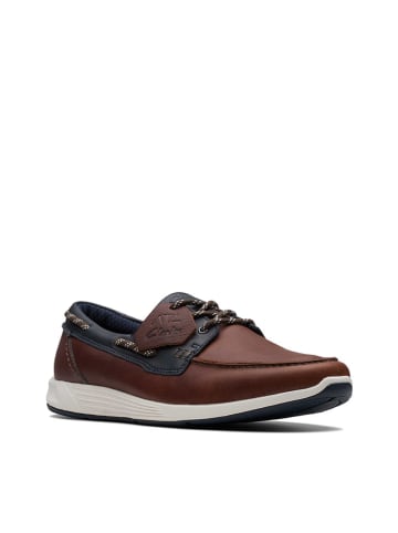 Clarks Leder-Slipper "ATL Sail Go" in Braun