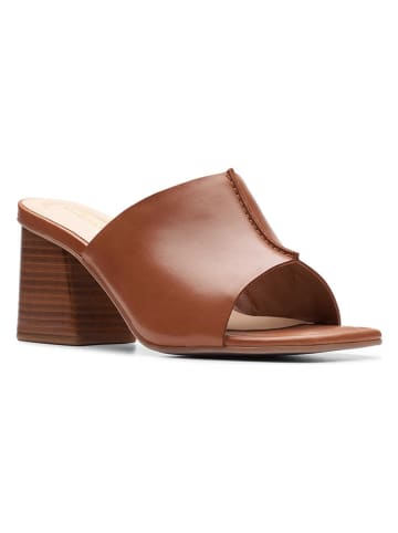 Clarks Leder-Pantoletten "Siara65" in Hellbraun