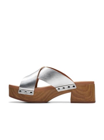 Clarks Leren slippers "Sivanne Walk" zilverkleurig