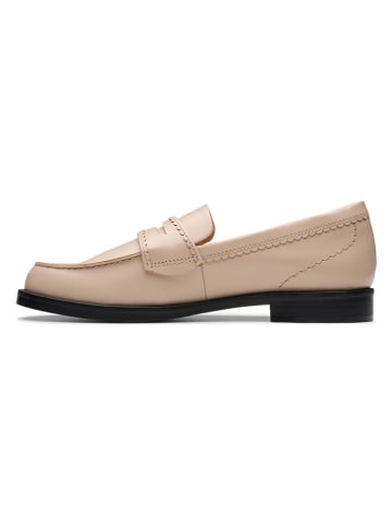 Clarks Leder-Mokassins "Straven Edge" in Beige