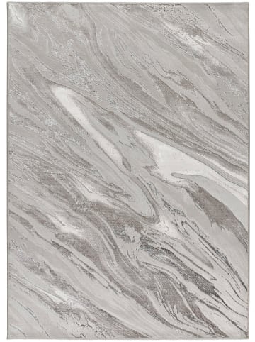 Moma Kurzflor-Teppich "Marmol Milan" in Silber